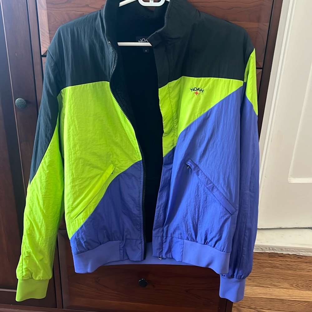 Noah Lightweight merino wool Zip color Block size medium EUC